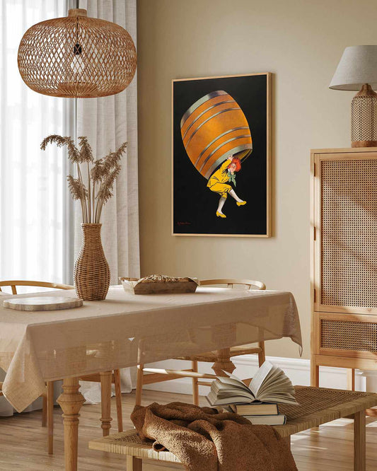 Beer Barrel Vintage Poster | Framed Canvas Art Print