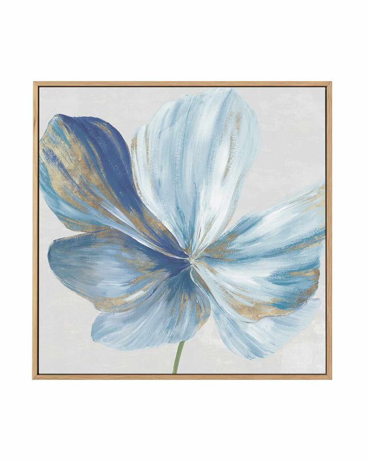 Big Blue Flower II | Framed Canvas Art Print