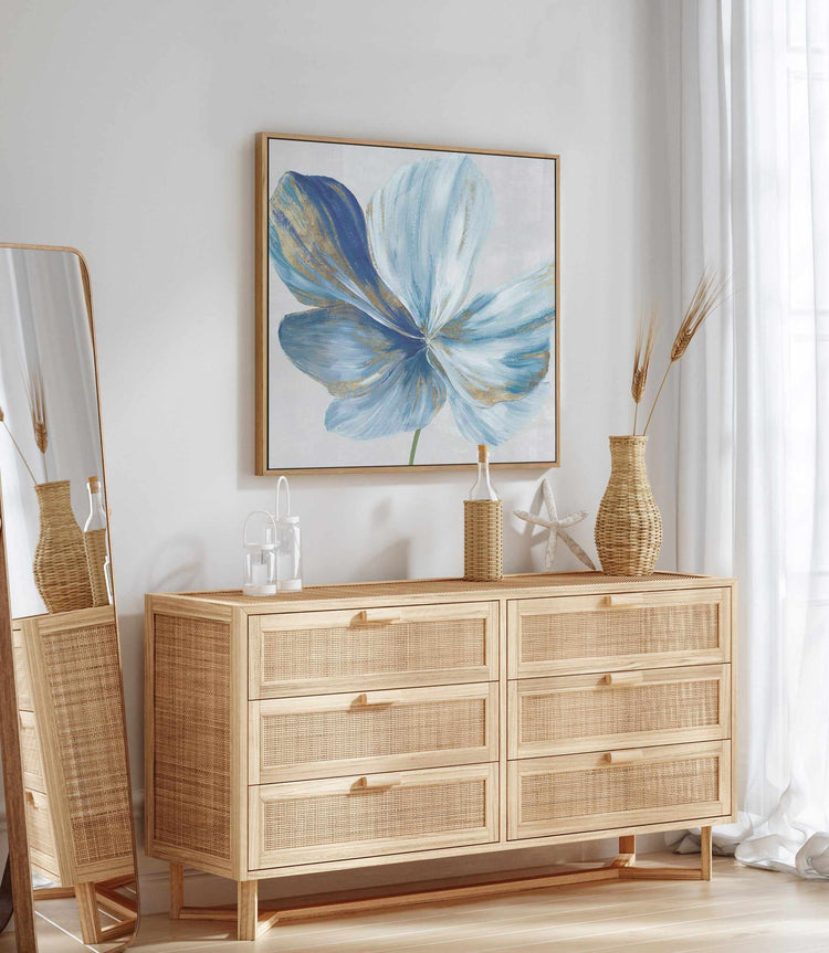 Big Blue Flower II | Framed Canvas Art Print