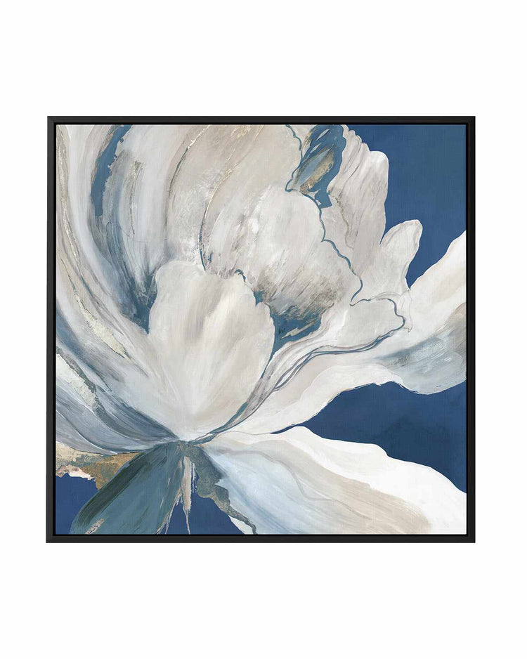 Butterfly Flower I Blue | Framed Canvas Art Print