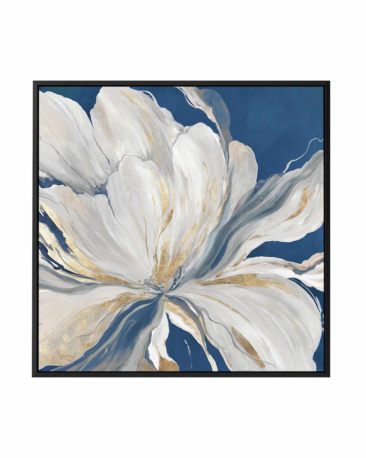 Butterfly Flower II Blue | Framed Canvas Art Print