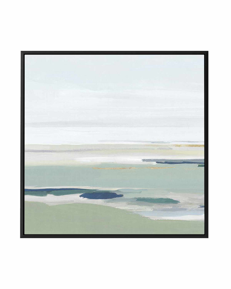 Calm Green Left SQ | Framed Canvas Art Print