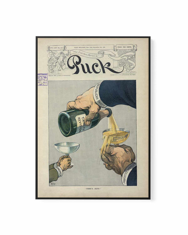 Champagne Vintage Poster | Framed Canvas Art Print