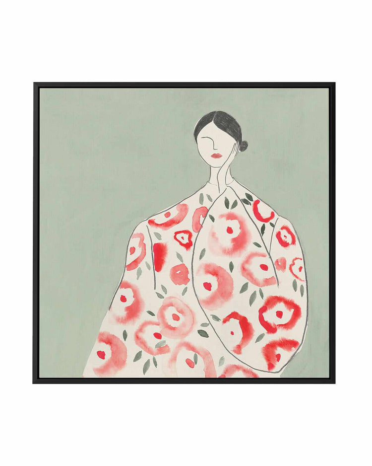 Floral Woman I | Framed Canvas Art Print