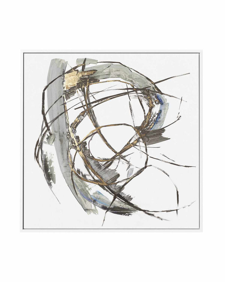 Gestural Gold I | Framed Canvas Art Print