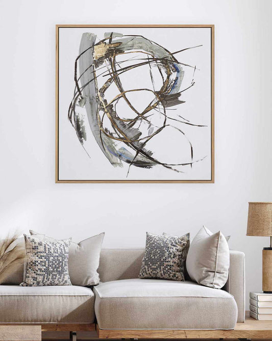 Gestural Gold I | Framed Canvas Art Print