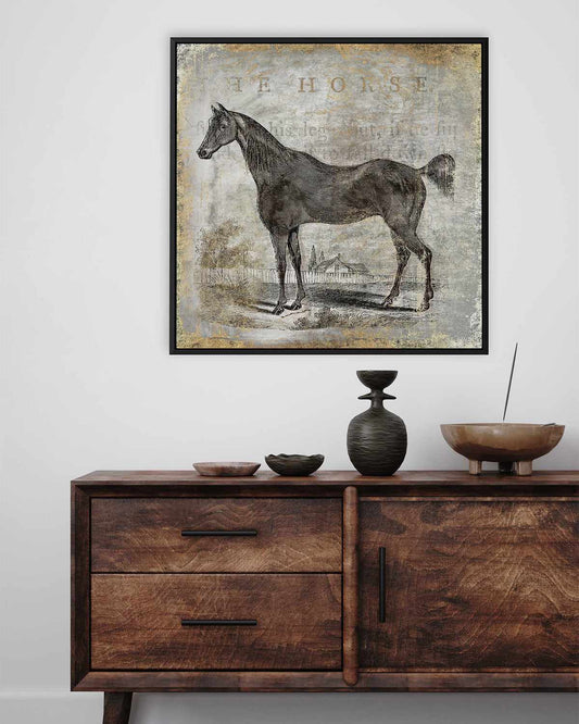Gold Stallion III | Framed Canvas Art Print