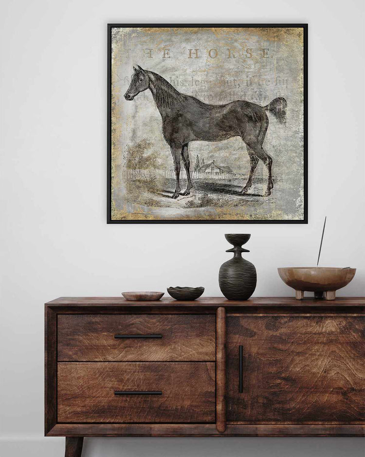 Gold Stallion III | Framed Canvas Art Print