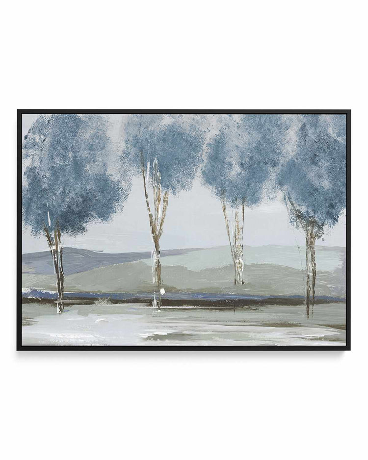 Golden Birch Tree Forest | Framed Canvas Art Print