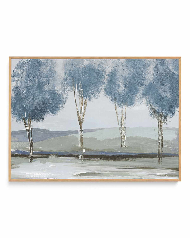 Golden Birch Tree Forest | Framed Canvas Art Print