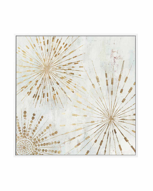 Golden Stars I | Framed Canvas Art Print