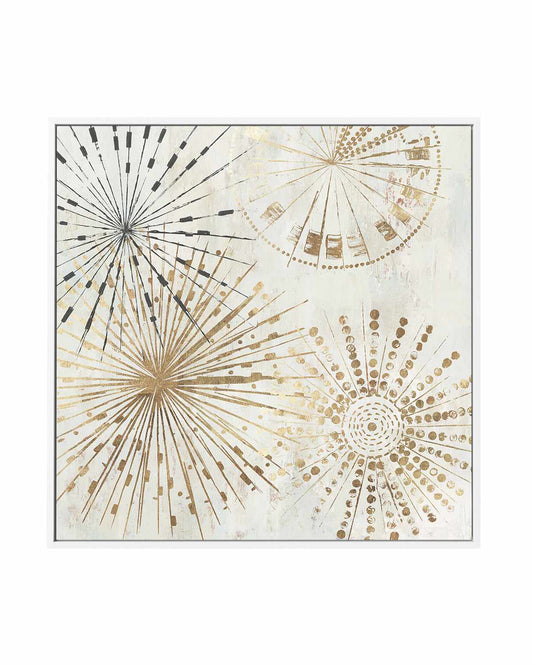 Golden Stars II | Framed Canvas Art Print