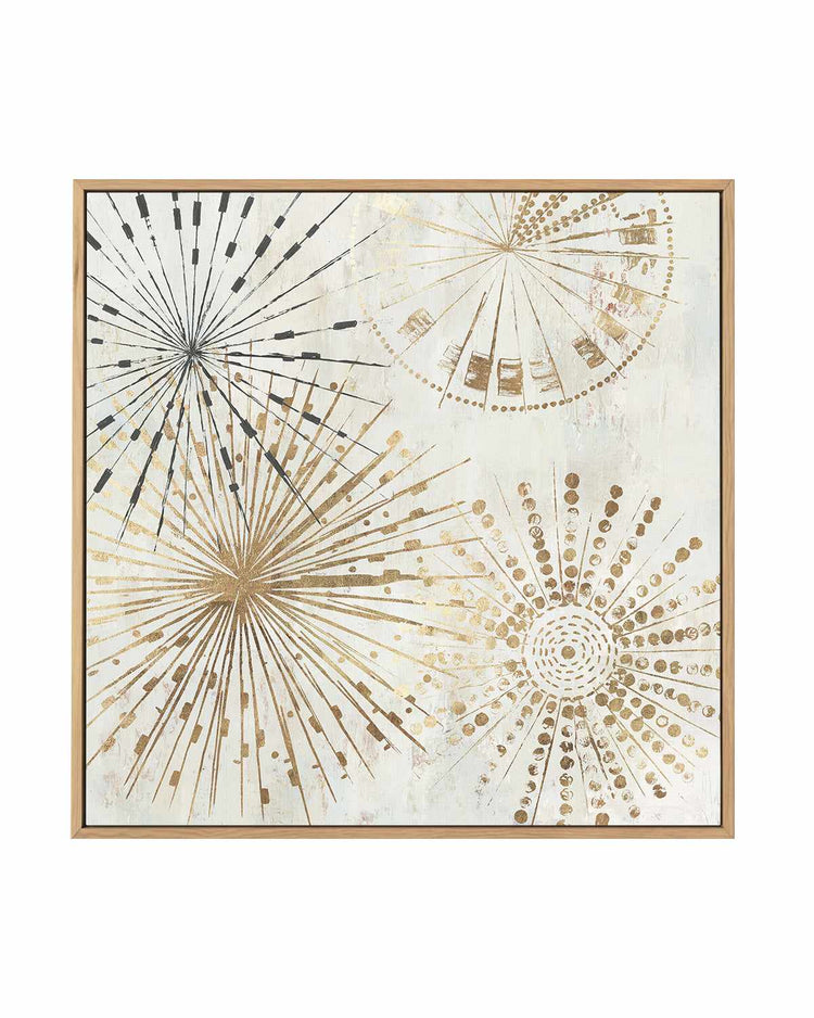 Golden Stars II | Framed Canvas Art Print