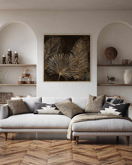 Golden Tropics I | Framed Canvas Art Print