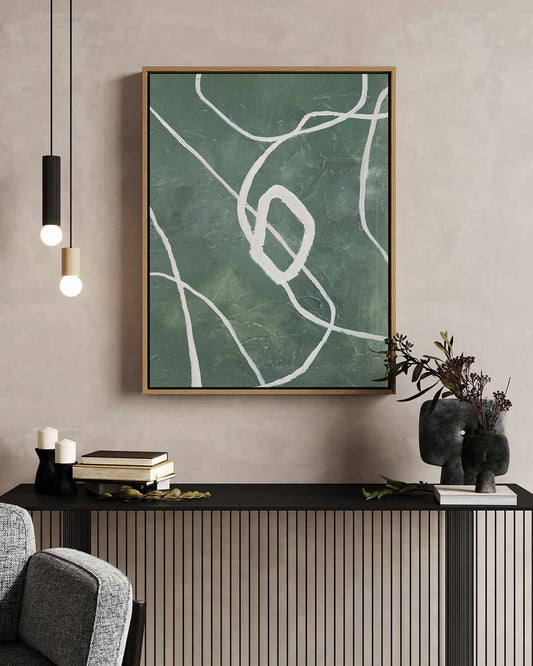 Green Grafica by Design Fabrikken | Framed Canvas Art Print