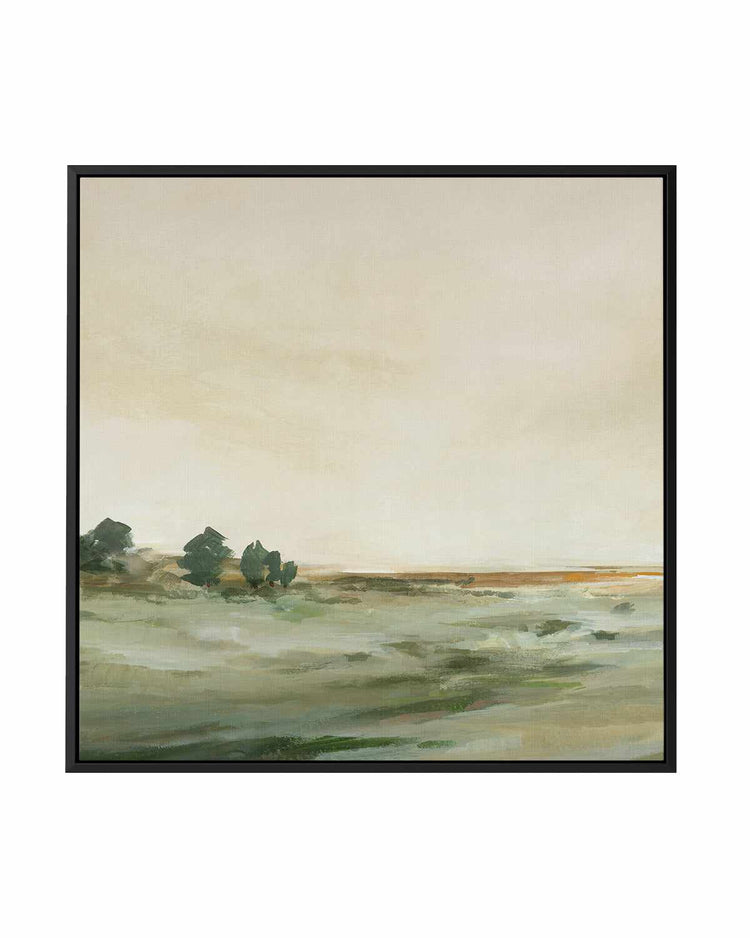 Green Meadow Left SQ | Framed Canvas Art Print