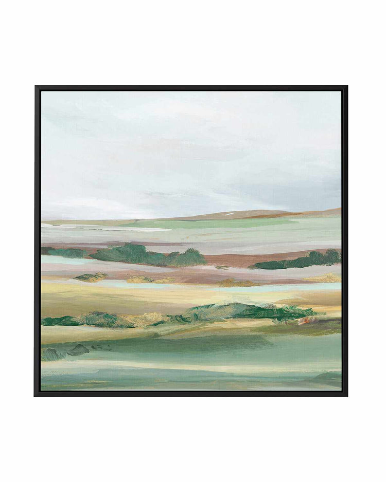 Green Pastures II Right SQ | Framed Canvas Art Print