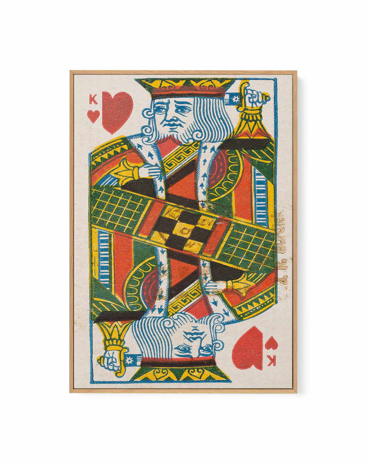 King of Hearts Vintage Poster | Framed Canvas Art Print