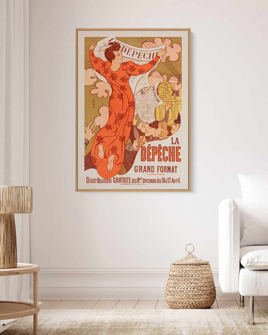 La Depeche Vintage Poster | Framed Canvas Art Print