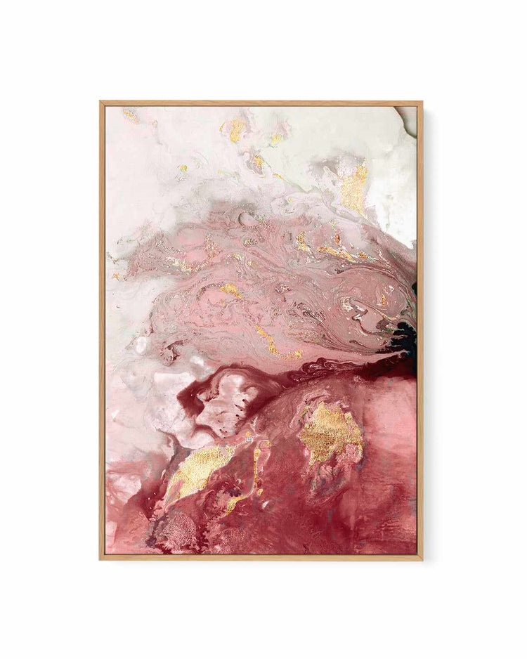 Ocean Splash Crimson I | Framed Canvas Art Print