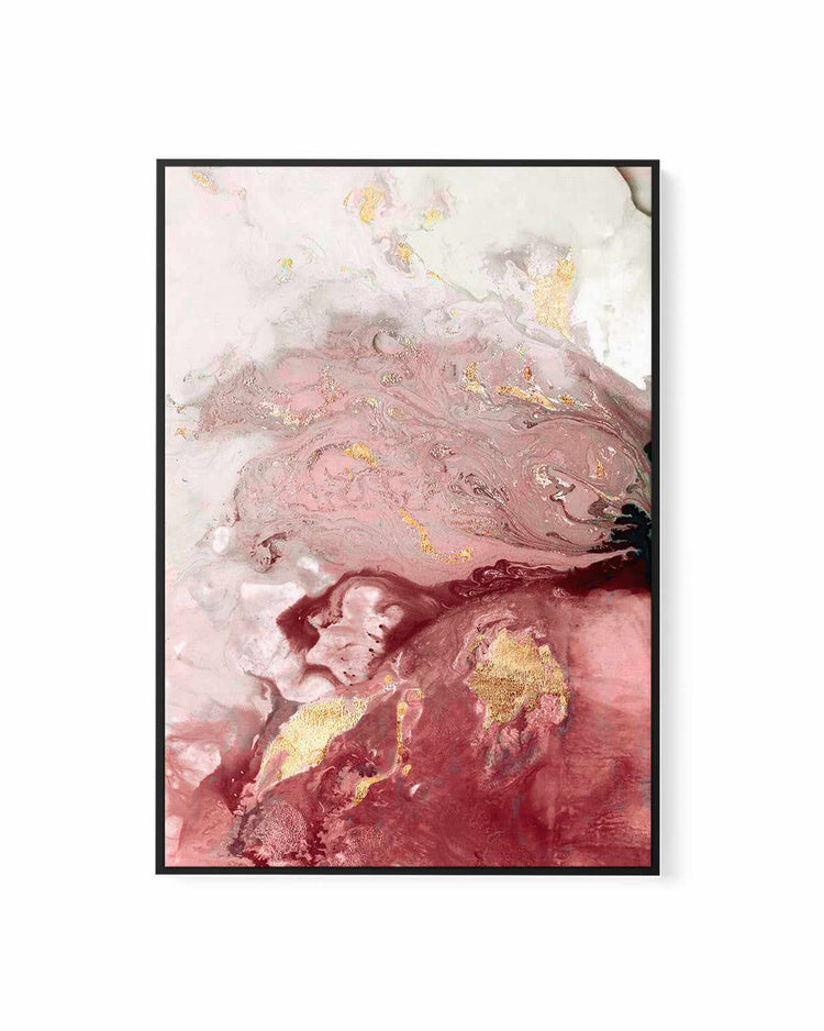Ocean Splash Crimson I | Framed Canvas Art Print