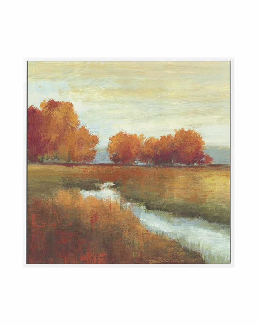 Orange Treescape | Framed Canvas Art Print