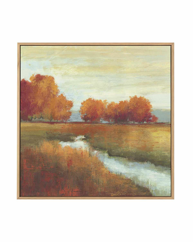 Orange Treescape | Framed Canvas Art Print