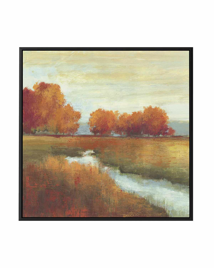 Orange Treescape | Framed Canvas Art Print