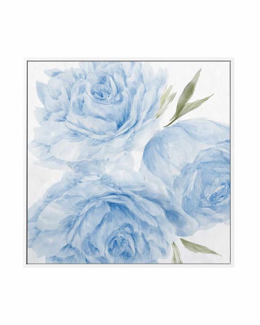 Peony Blue II | Framed Canvas Art Print
