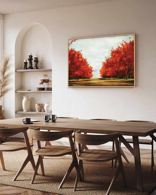 Red Trees | Framed Canvas Art Print