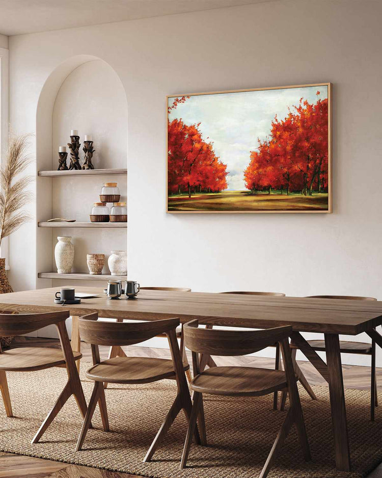 Red Trees | Framed Canvas Art Print