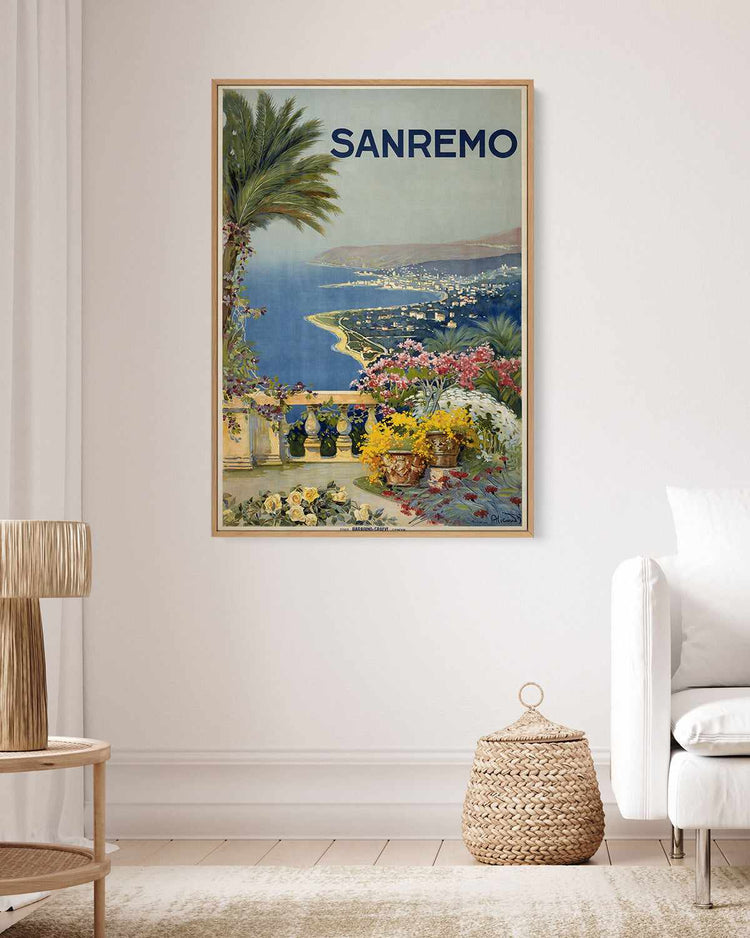 San Remo Vintage Poster | Framed Canvas Art Print