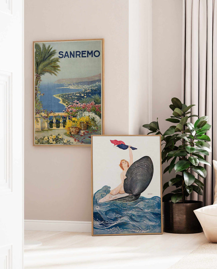 San Remo Vintage Poster | Framed Canvas Art Print