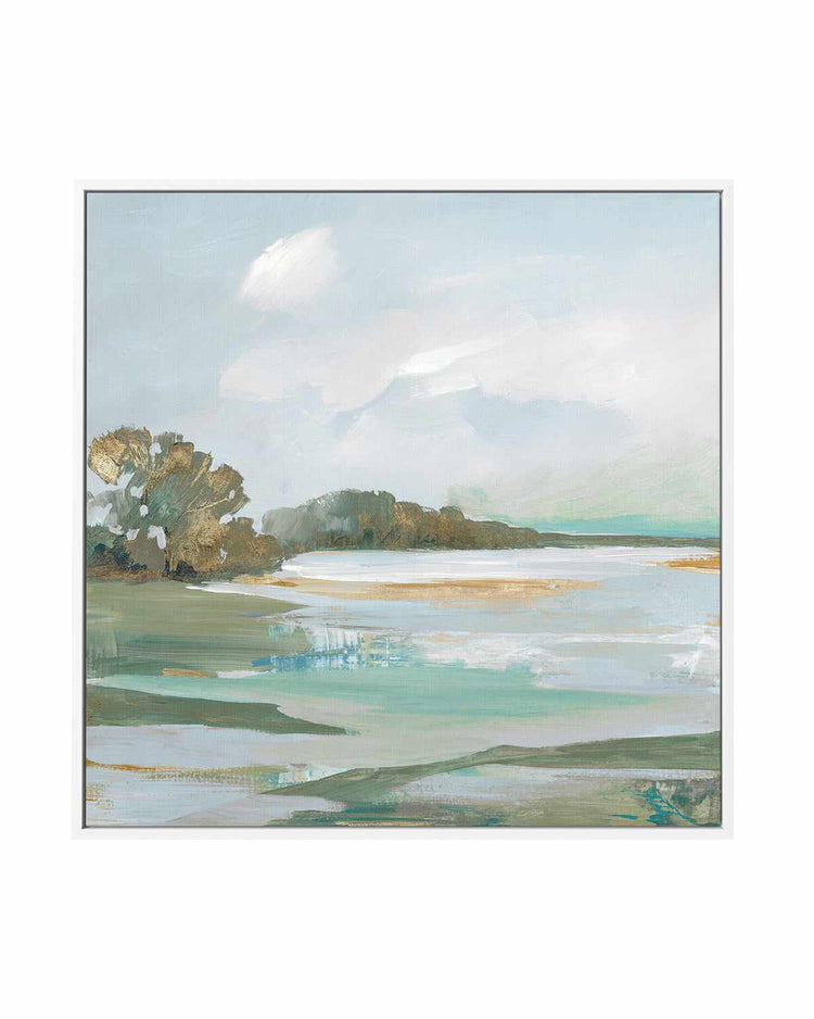 Serene Blue I Framed Canvas Art Print