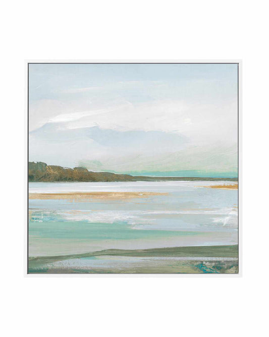 Serene Blue I Right SQ | Framed Canvas Art Print