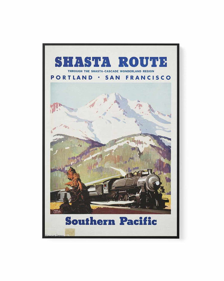 Shasta Route Vintage Poster | Framed Canvas Art Print