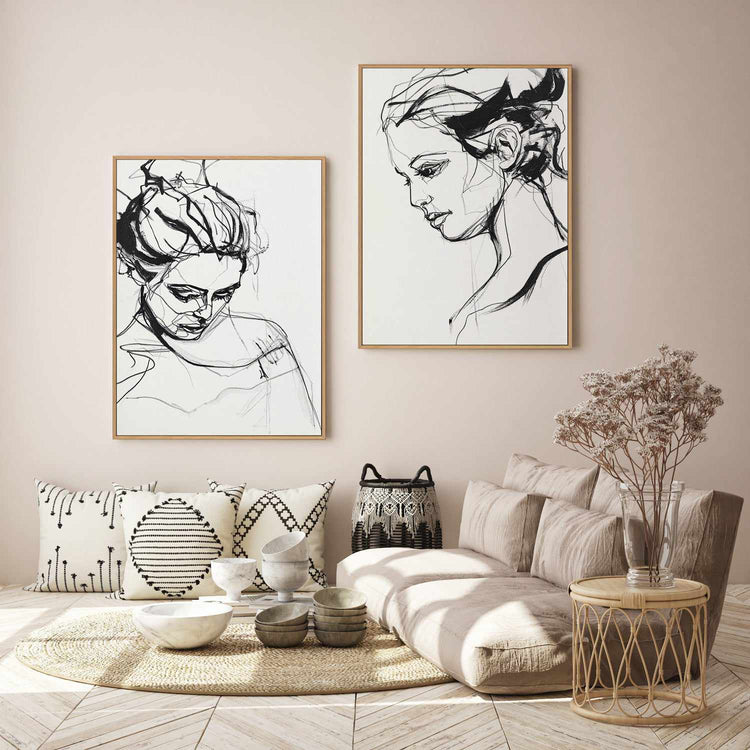 Silhouette I by Design Fabrikken | Framed Canvas Art Print