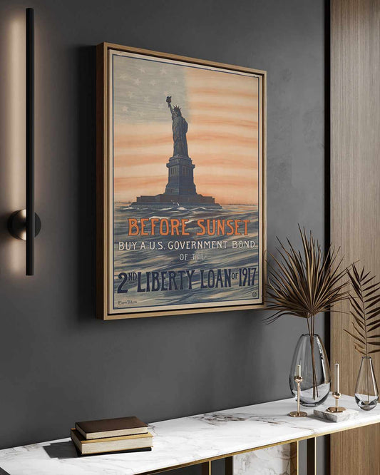 Statue of Liberty Vintage Poster | Framed Canvas Art Print