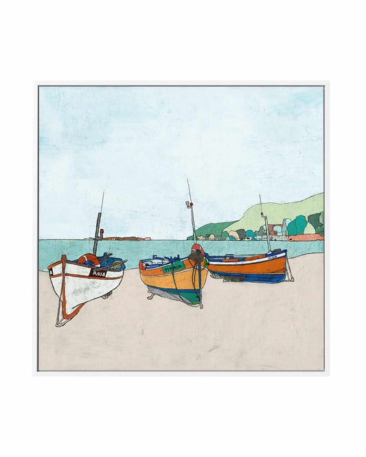Three Boats | Framed Canvas Art Print