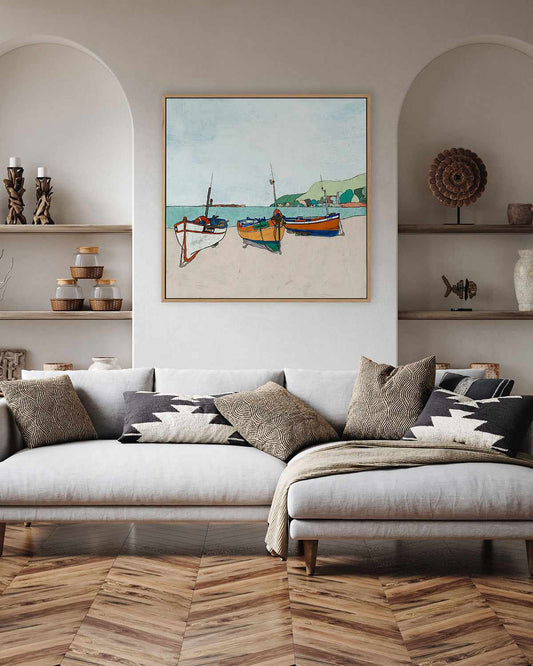 Three Boats | Framed Canvas Art Print