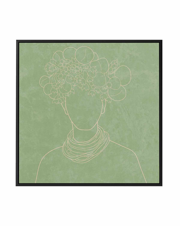 Africa Live Collection Green I | Framed Canvas Art Print