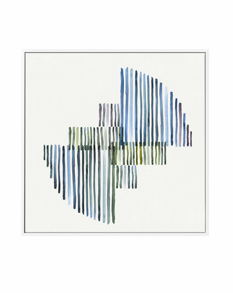 Agua Stripes I SQ Framed Canvas-CANVAS-You can shop wall art online with CANVAS Art Print Co for everything from abstract art to fun kids wall art. Our beautiful modern art prints and canvas art are available from large canvas prints to wall art paintings and our proudly Australian artwork collection offers only the highest quality framed large wall art and canvas art Australia - You can buy fashion photography prints or Hampton print posters and paintings on canvas from CANVAS Art Print Co and have them