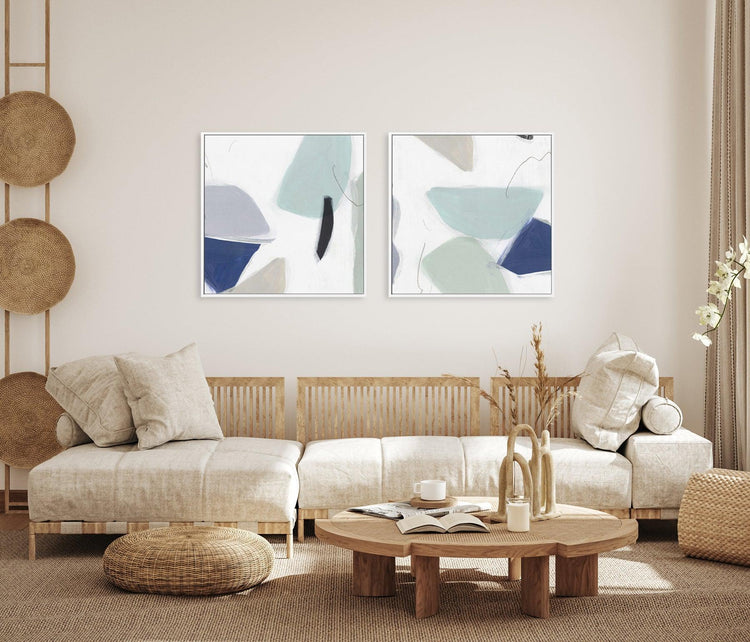 Blue Formes No 2 SQ Framed Canvas-CANVAS-You can shop wall art online with CANVAS Art Print Co for everything from abstract art to fun kids wall art. Our beautiful modern art prints and canvas art are available from large canvas prints to wall art paintings and our proudly Australian artwork collection offers only the highest quality framed large wall art and canvas art Australia - You can buy fashion photography prints or Hampton print posters and paintings on canvas from CANVAS Art Print Co and have the