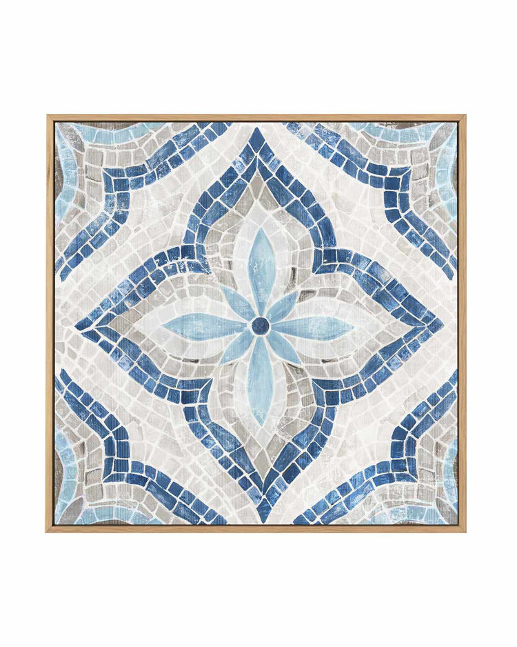 Blue Single Moroccan Tile | Framed Canvas Art Print