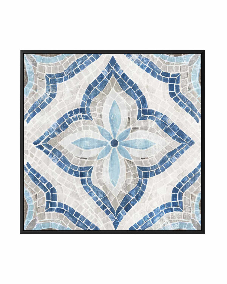 Blue Single Moroccan Tile | Framed Canvas Art Print