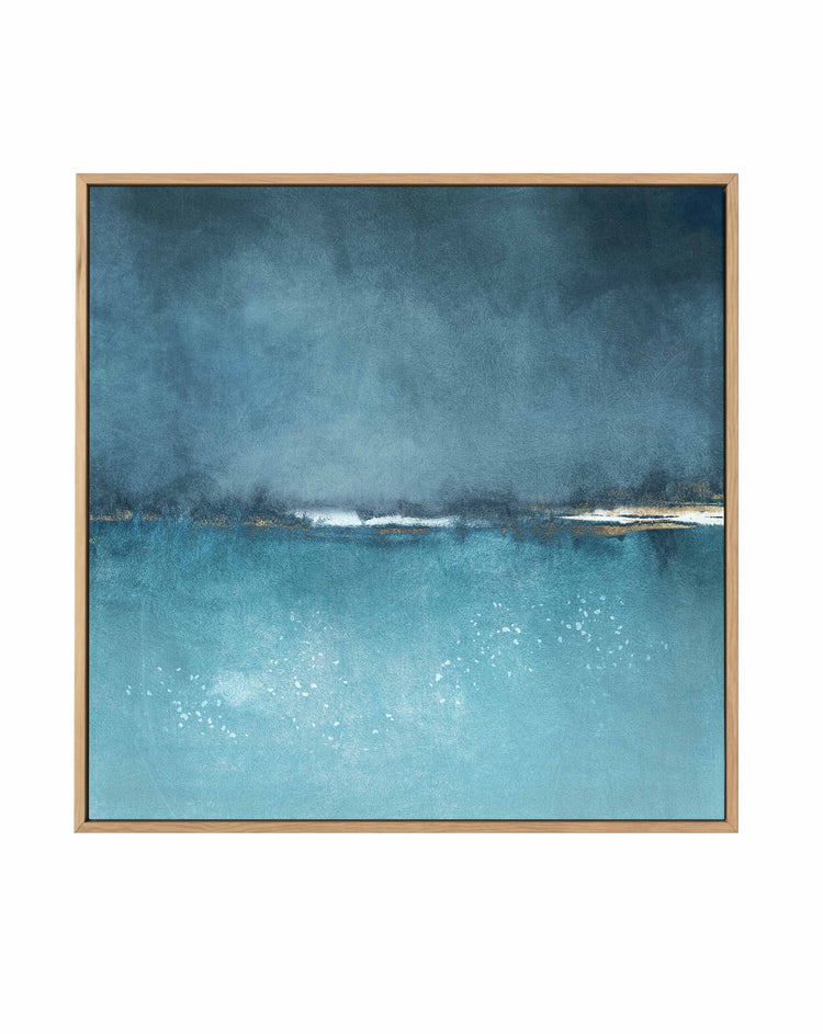 Cerulean Study No 1 SQ Framed Canvas Art Print