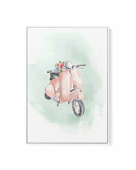 Coral Bike | Framed Canvas Art Print