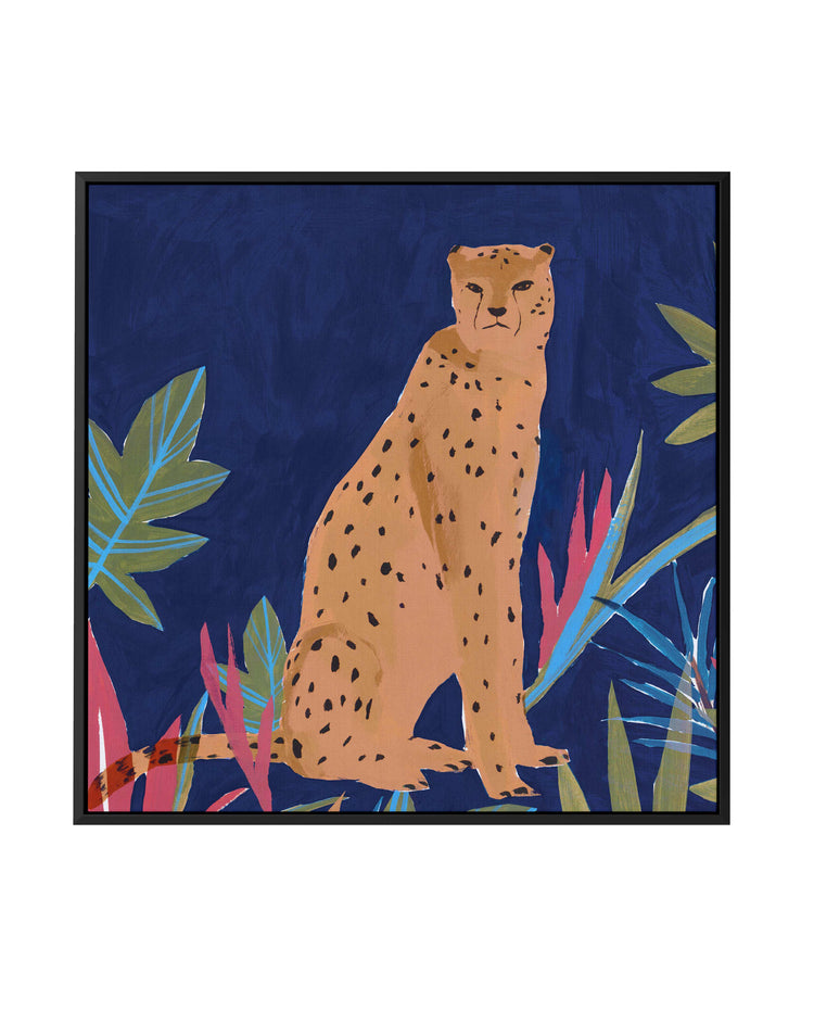 Midnight Cheetah SQ Framed Canvas-CANVAS-You can shop wall art online with CANVAS Art Print Co for everything from abstract art to fun kids wall art. Our beautiful modern art prints and canvas art are available from large canvas prints to wall art paintings and our proudly Australian artwork collection offers only the highest quality framed large wall art and canvas art Australia - You can buy fashion photography prints or Hampton print posters and paintings on canvas from CANVAS Art Print Co and have the