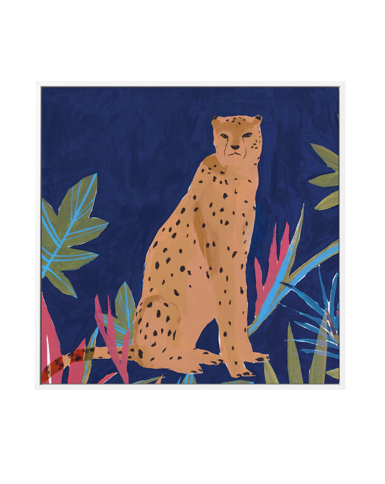 Midnight Cheetah SQ Framed Canvas-CANVAS-You can shop wall art online with CANVAS Art Print Co for everything from abstract art to fun kids wall art. Our beautiful modern art prints and canvas art are available from large canvas prints to wall art paintings and our proudly Australian artwork collection offers only the highest quality framed large wall art and canvas art Australia - You can buy fashion photography prints or Hampton print posters and paintings on canvas from CANVAS Art Print Co and have the