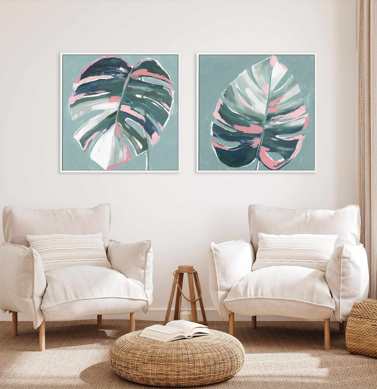 Monstera I SQ Framed Canvas-CANVAS-You can shop wall art online with CANVAS Art Print Co for everything from abstract art to fun kids wall art. Our beautiful modern art prints and canvas art are available from large canvas prints to wall art paintings and our proudly Australian artwork collection offers only the highest quality framed large wall art and canvas art Australia - You can buy fashion photography prints or Hampton print posters and paintings on canvas from CANVAS Art Print Co and have them deli